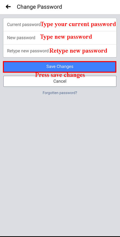 How to change password on Facebook 6