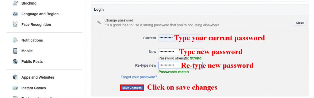 change password (how to change password  on Facebook)