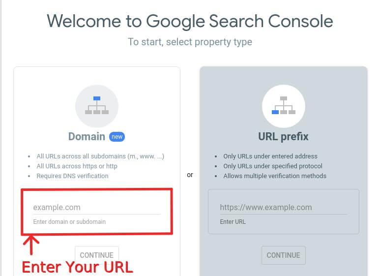 How to set-up google search console Domain