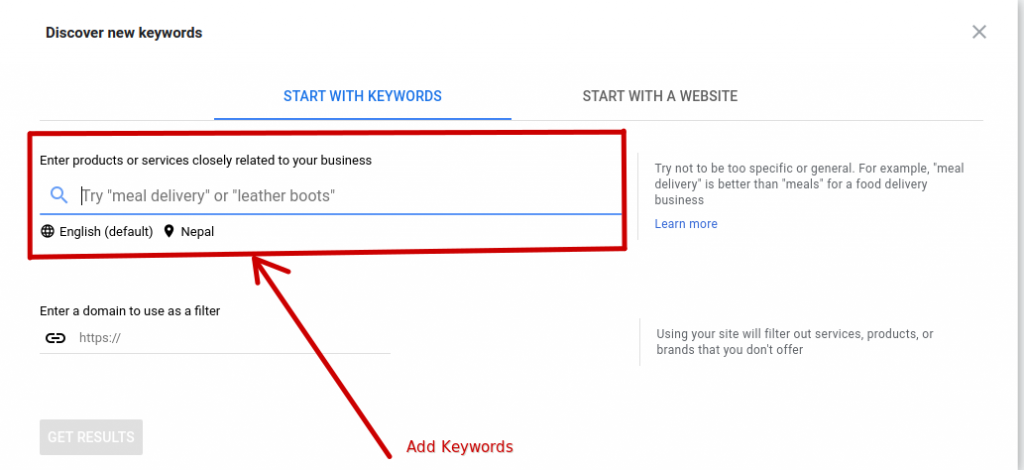 how does google's keyword planner tool work by adding keywords
