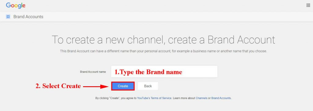 Type channel name (how to make a YouTube channel)