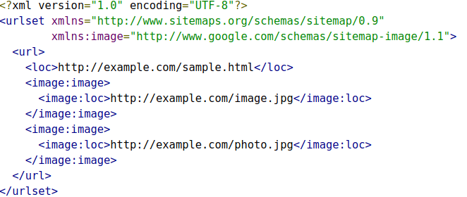 image xml sitemap example
