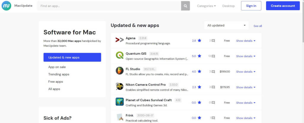 MacUpdate ( How to install apps in Mac? Free software download sites for Mac.)