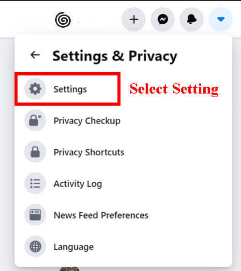 settings (how to change face book name)