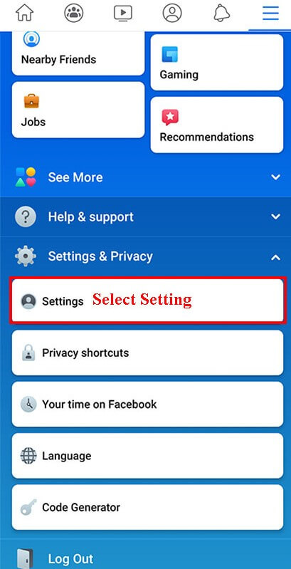 select settings