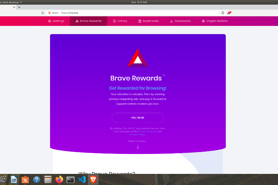 how to install Brave browser on Ubuntu Brave rewards