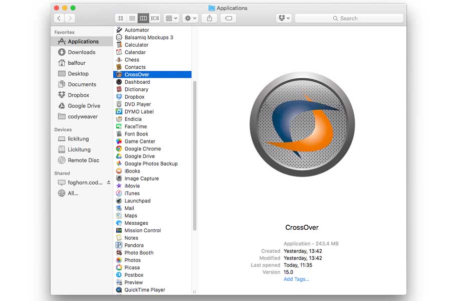 CrossOver MacBook ways to run windows on mac