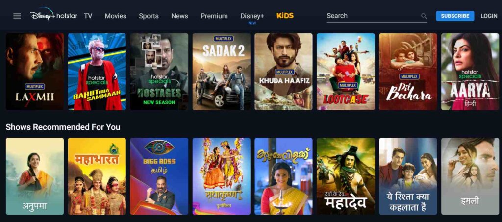 Hotstar_Free Sites To Watch Hindi Movies Online