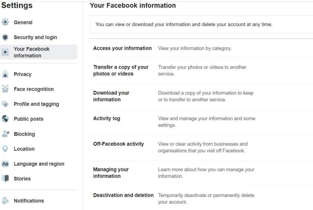 how to delete your Facebook account