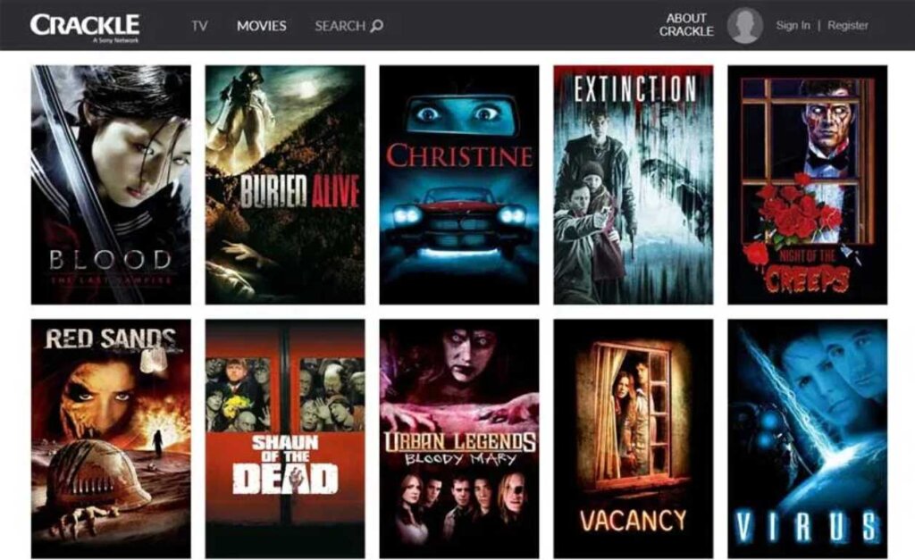 Crackle_Free Horror Movie Websites